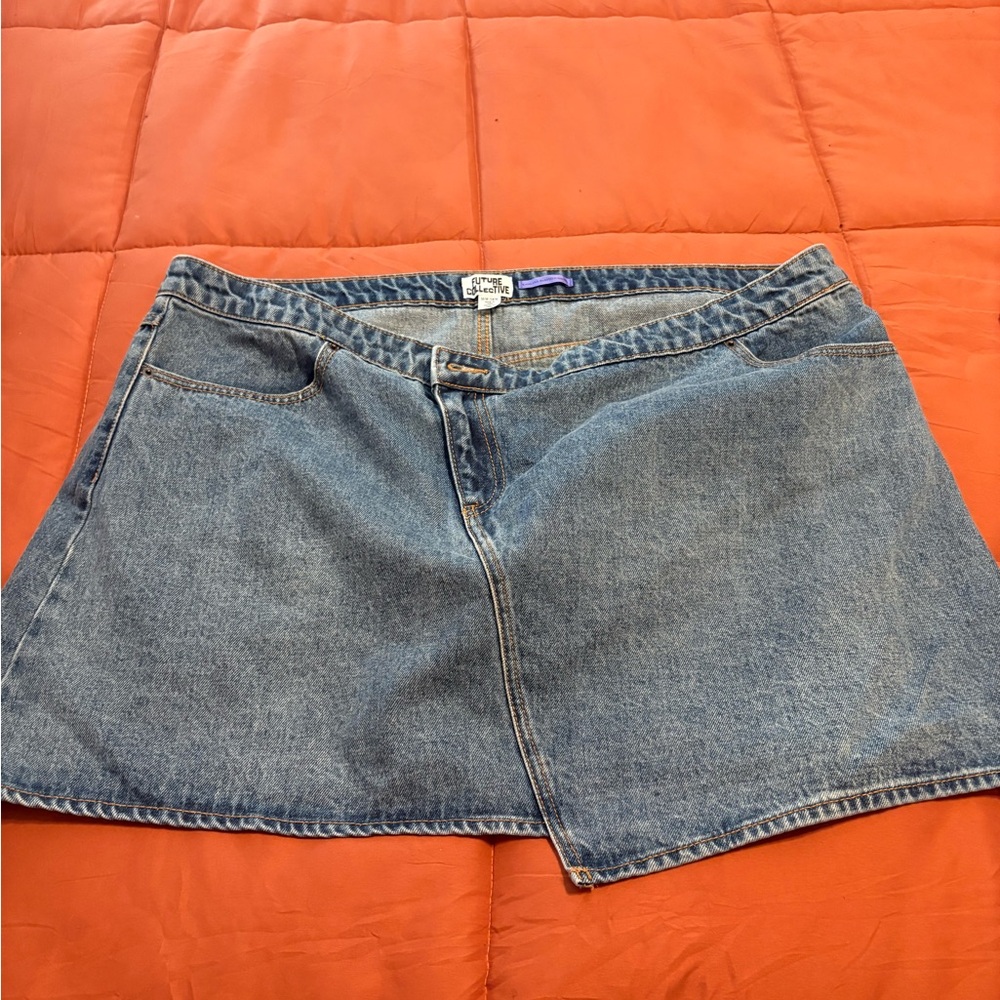 Future collective Denim Blue Women's Skirt